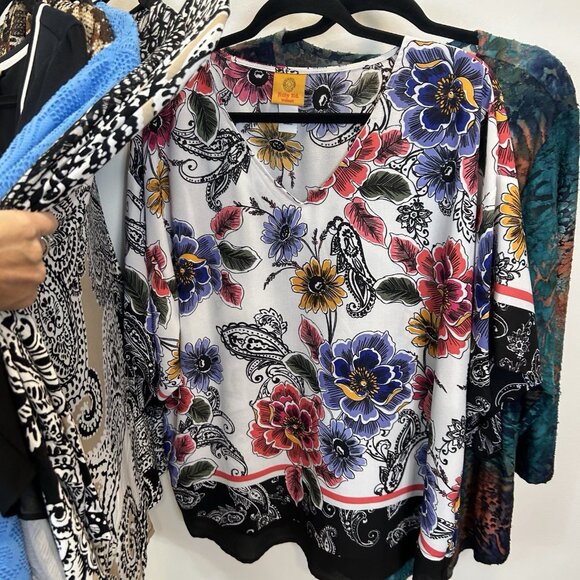 Lot Of 7 Ruby Rd. Plus 1X Blouse Tops Mixed Prints - Picture 9 of 12